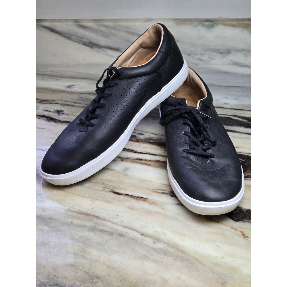 Cuater by TravisMathew The Daily Black Leather Low Top Sneakers Mens 11.5